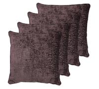 HomeSpace Direct Belmont Cushions 4 Pack in Aubergine | Size: 55 cm x 55 cm HomeSpace Direct Aubergine 55 cm x 55 cm
