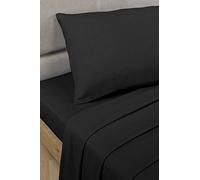 Homespace Direct Black King Fitted Sheet Polycotton Percale 180TC Bedding