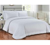 HomeSpace Direct Brentford Duvet Cover Set Bedding - White - Double - Duvet Cover Set