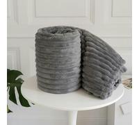 HomeSpace Direct Chunky Cord Charcoal Blanket/Throw - Charcoal - 150x200cm