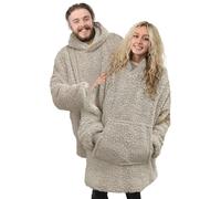 HomeSpace Direct Cosy Teddy Fleece Lined Hoody - Light Brown