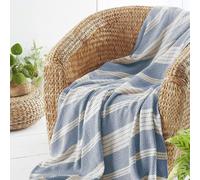 HomeSpace Direct Diamond Throw in Blue | Size: 200 cm x 240 cm HomeSpace Direct Blue 200 cm x 240 cm