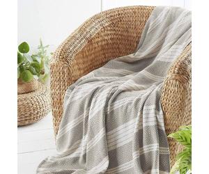 HomeSpace Direct Diamond Throw in Stone | Size: 200 cm x 240 cm HomeSpace Direct Stone 200 cm x 240 cm
