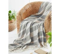 HomeSpace Direct Diamond Throw Made From Recycled Plastic Bottles - Grey - 120x150cm