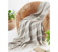 HomeSpace Direct Diamond Throw Made From Recycled Plastic Bottles in Stone | Size: 200 cm x 240 cm HomeSpace Direct Stone 200 cm x 240 cm