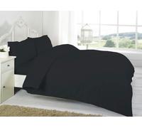 HomeSpace Direct Egyptian Cotton 12" Fitted Sheet 200 Thread Count - Black - Black - Single - 12" Fitted Sheet