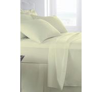 HomeSpace Direct Egyptian Cotton Deep Fitted Sheet - 400 Thread Count - 16" Deep - Cream - Double - Fitted Sheet