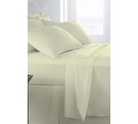 HomeSpace Direct Egyptian Cotton Deep Fitted Sheet - 400 Thread Count - 16" Deep in Cream | Size: Single HomeSpace Direct Cream Single