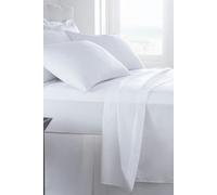 HomeSpace Direct Egyptian Cotton Flat Sheets 400 Thread Count - White - Double - Flat Sheet