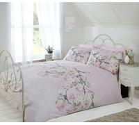 HomeSpace Direct Eliza Duvet Cover Set - Pink - Double