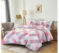 HomeSpace Direct Eloise Pink Duvet Cover Set - Super King