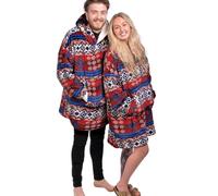 HomeSpace Direct Eskimo Sherpa Lined Blanket Fleece Hoodie Hippy Design Multi | Size: 1XL HomeSpace Direct Multicolor 1XL