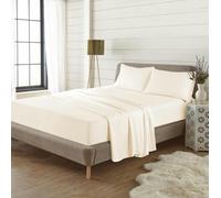 HomeSpace Direct Flannelette Brushed Cotton 16" Deep Fitted Sheet - Cream - King - Fitted Sheet