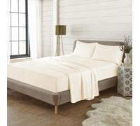 HomeSpace Direct Flannelette Brushed Cotton 16" Deep Fitted Sheet - Cream - Super King - Fitted Sheet