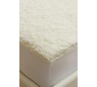 HomeSpace Direct Fleece Under Blanket Fitted Sheet - Cream - Double