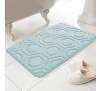 HomeSpace Direct Geo Memory Foam Bath Mat in Aqua HomeSpace Direct Aqua