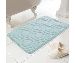 HomeSpace Direct Geo Memory Foam Bath Mat in Aqua HomeSpace Direct Aqua
