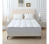 HomeSpace Direct Goose Feather and Down Mattress Topper - White - Super King