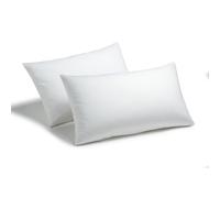 HomeSpace Direct Hollowfibre Pillow Pair with Polycotton Cover Thick Bounce Back Pillows in White HomeSpace Direct White