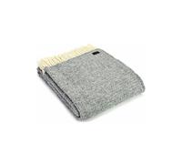 HomeSpace Direct Illusion Grey Wool Throw 100% Pure British New Wool - Grey