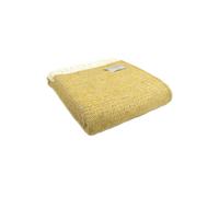 HomeSpace Direct Illusion Yellow & Grey Wool Throw - Yellow