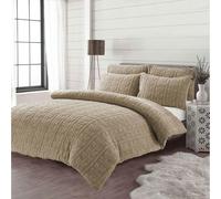 HomeSpace Direct Leaves Teddy Beige Duvet Cover Set - Super King