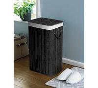 Homespace Direct Ltd Bamboo Laundry Hamper Basket Clothes Storage Oblong Charcoal