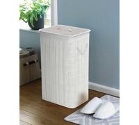 Homespace Direct Ltd Bamboo White Laundry Hamper Bin