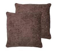 Homespace Direct Ltd Belmont Cushions With Covers Set Of 2 Chenille Texture Filled Square Cushion Decorative 55X55Cm Dusky