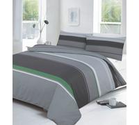 Homespace Direct Ltd Carter Green Striped Duvet Cover Set Modern Bedding