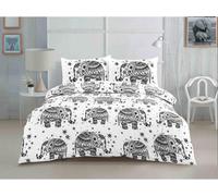 Homespace Direct Ltd Elephant Duvet Cover Set Black/white Bedding