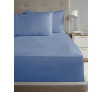Homespace Direct Ltd Flat Sheet 180Tc Percale Blue Double Sheet Suitable For Deep Mattresses