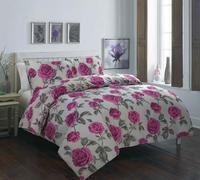 Homespace Direct Ltd Homespace Direct Meadow Grey Duvet Cover Set Floral Themed Double Bedding Set