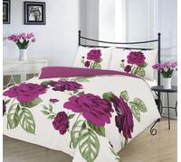 Homespace Direct Ltd Kampala Hill Isabella Plum Duvet Cover Set Floral Themed Double Bedding Set