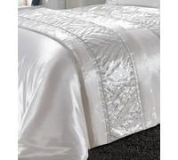 Homespace Direct Ltd Kampala Hill Shimmer Bed Runner Sequin Embellished Bedding White