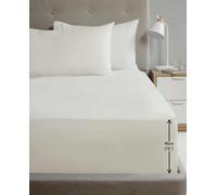 Homespace Direct Ltd Luxury Super Soft Percale Plain 16" Deep Fitted Sheet Single Cream Fitted Sheet
