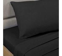 Homespace Direct Ltd Percale 180 Thread Count Black Double Fitted Valance Bed Sheet
