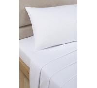 Homespace Direct Ltd Percale 180 Thread Count White Single Fitted Valance Bed Sheet