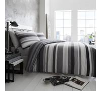 Homespace Direct Ltd Portfolio Living Simply Stripes Charcoal Duvet Cover Set King Bedding Set