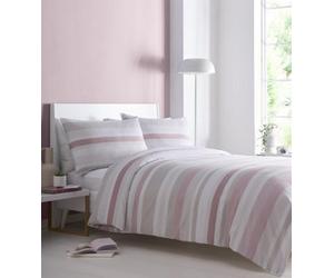 Homespace Direct Ltd Portfolio Living Simply Stripes Pink Duvet Cover Set Double Bedding Set