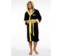 Homespace Direct Ltd Rocky Italian Stallion Bathrobe Hooded Fleece Robe Loungewear One Size Black