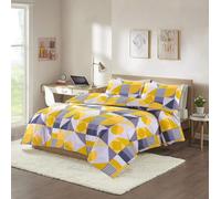 Homespace Direct Ltd Scott Geometric Mustard Double Duvet Cover Set