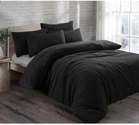 Homespace Direct Ltd Teddy Bear Fleece Duvet Cover Set Bedding Warm Black King