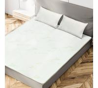 HomeSpace Direct Memory Foam Mattress Topper With Bamboo Cover 4cm Deep in Natural | Size: Super King HomeSpace Direct Natural Super King