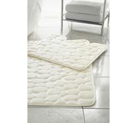 HomeSpace Direct Memory Foam Pebbles Bath Mat Set 2 Piece - Cream
