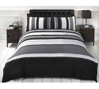 HomeSpace Direct Michigan Duvet Cover Set in Grey | Size: Double HomeSpace Direct Grey Double