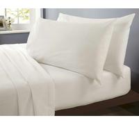 HomeSpace Direct Microfibre Sheet Set Soft Easy Care Bedding - Cream - Single