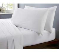 HomeSpace Direct Microfibre Sheet Set Soft Easy Care Bedding - White - Double