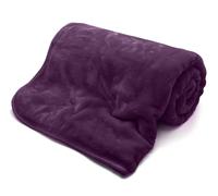 HomeSpace Direct Mink Luxury Velvet Soft Blanket - Purple - 200x240cm