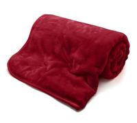 HomeSpace Direct Mink Luxury Velvet Soft Blanket - Red - 200x240cm